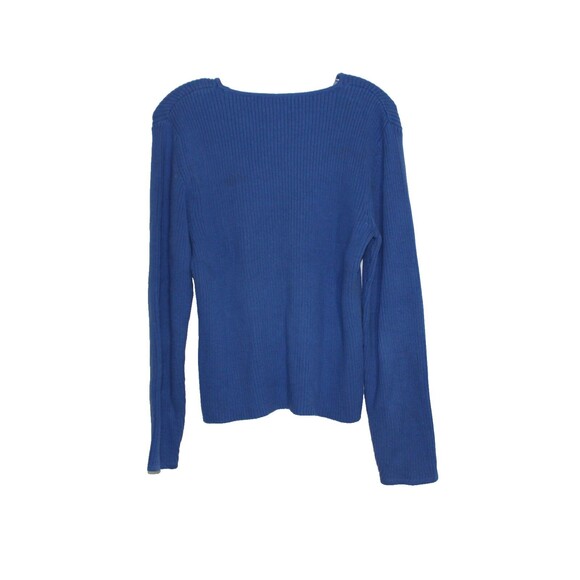 Studio Works Sweater Pullover Ribbed Knit Long Sleeves Cotton Woman's Size M - Picture 2 of 3